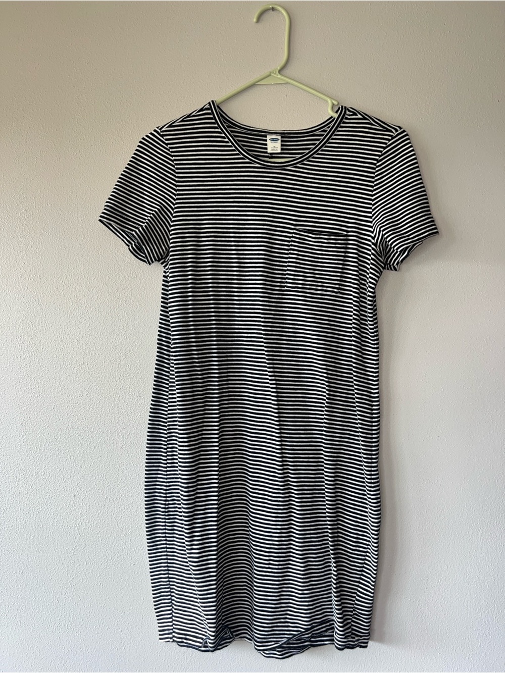 Old Navy Black and White Striped Tee Dress